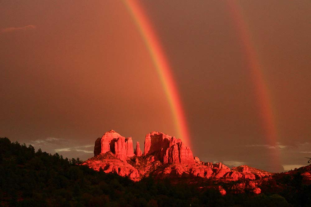 Rainbow over Cathedral Rock Sedona