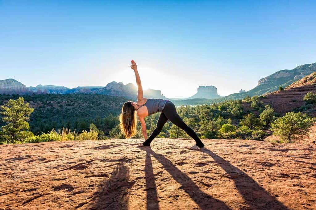 Meditating and yoga at Bell Rock Sedona