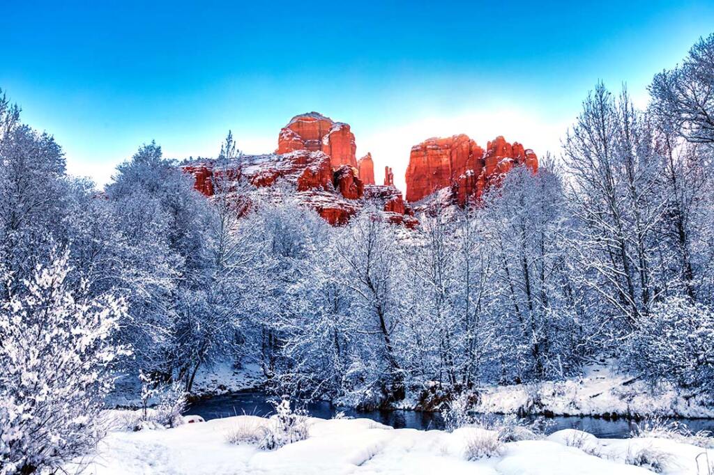 Red Rock Crossing and Cathedral Rock in the Winter
