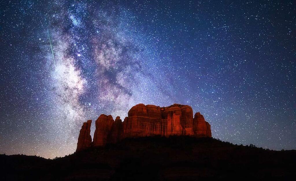Starry night over Cathedral Rock